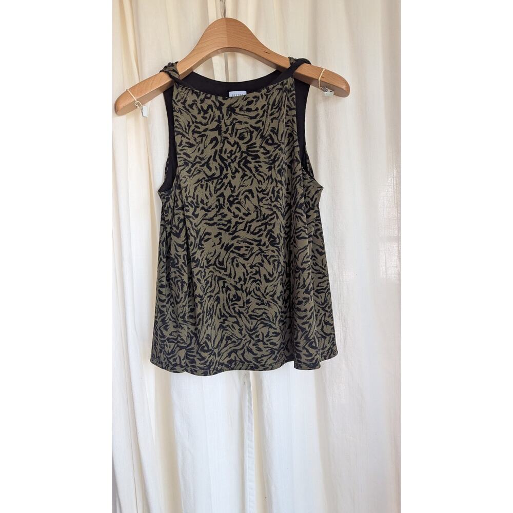Evereve Peyton Jensen Womens Olive/Black Greta Twist Tank Lined, Size Medium